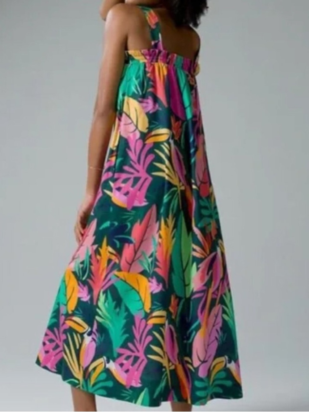 Soma bold Tropical leaf Toucan Cotton vibrant Maxi Bra Dress - Picture 4 of 9